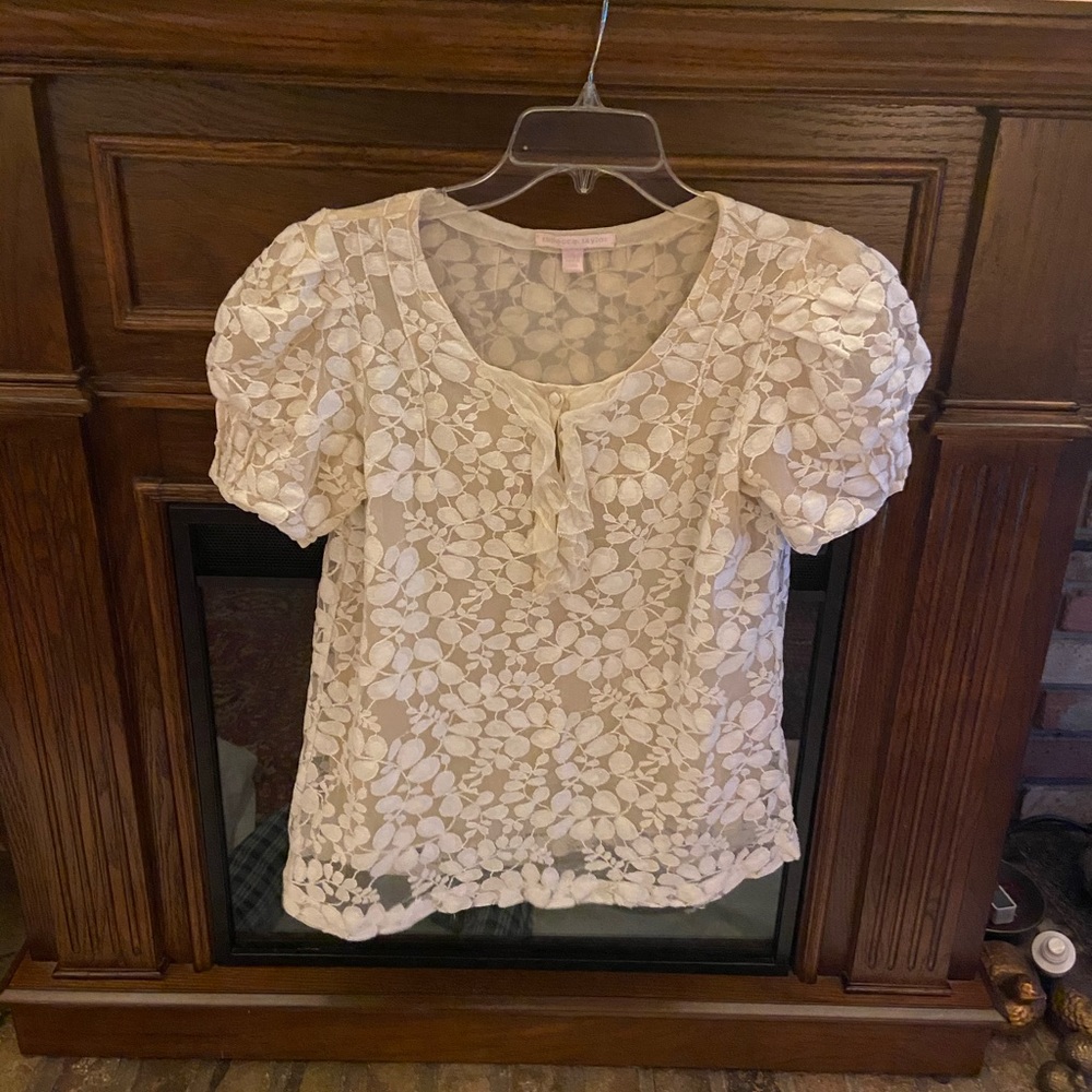 Dressy cream lace blouse